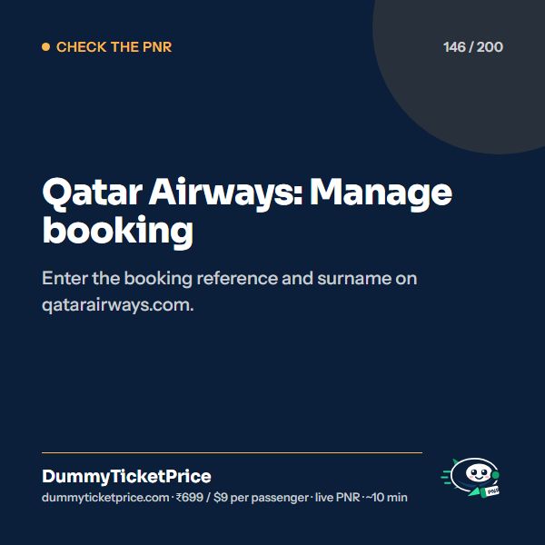 Qatar Airways: Manage booking. Enter the booking reference and surname on qatarairways.com.