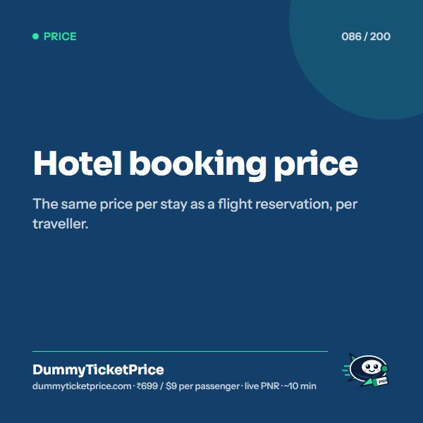 Hotel booking price. The same price per stay as a flight reservation, per traveller.