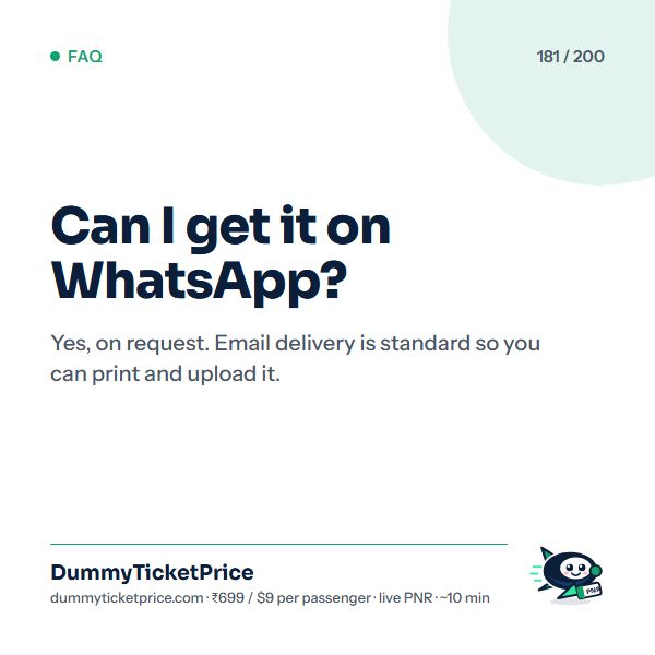 Can I get it on WhatsApp? Yes, on request. Email delivery is standard so you can print and upload it.