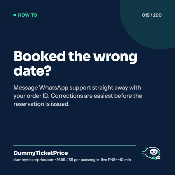 Booked the wrong date?: how to get a dummy ticket infographic by DummyTicketPrice