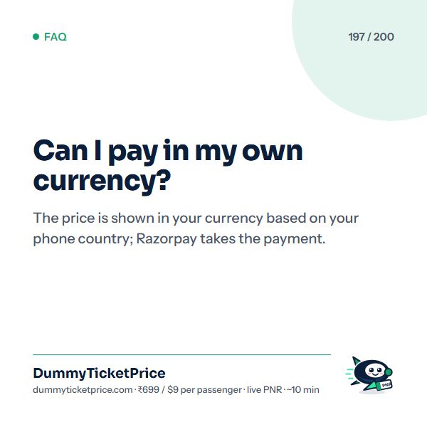 Can I pay in my own currency? The price is shown in your currency based on your phone country; Razorpay takes the payment.