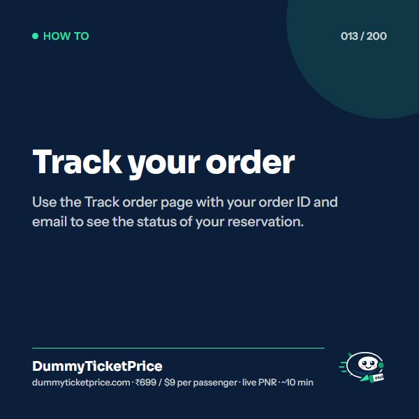 Track your order. Use the Track order page with your order ID and email to see the status of your reservation.