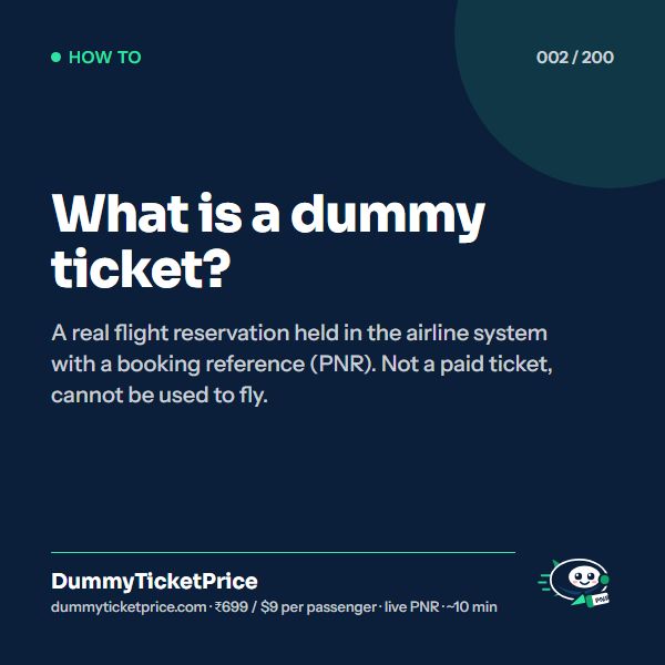 What is a dummy ticket?: how to get a dummy ticket infographic by DummyTicketPrice