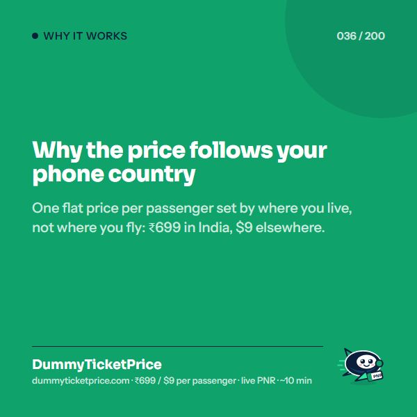 Why the price follows your phone country: why use a dummy ticket infographic by DummyTicketPrice