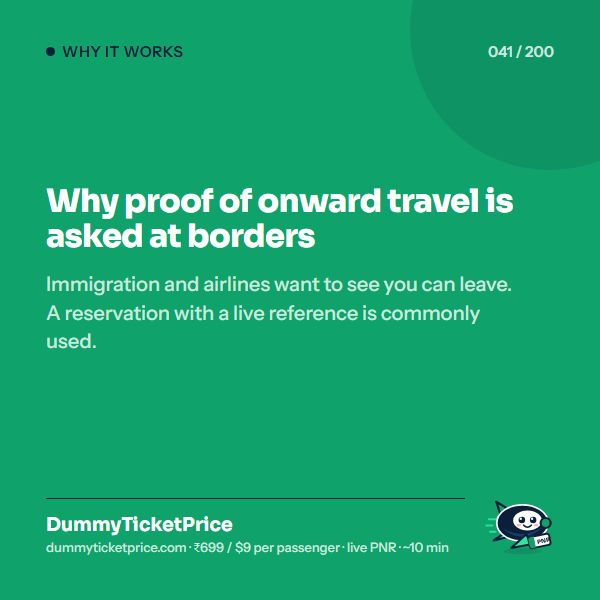 Why proof of onward travel is asked at borders: why use a dummy ticket infographic by DummyTicketPrice